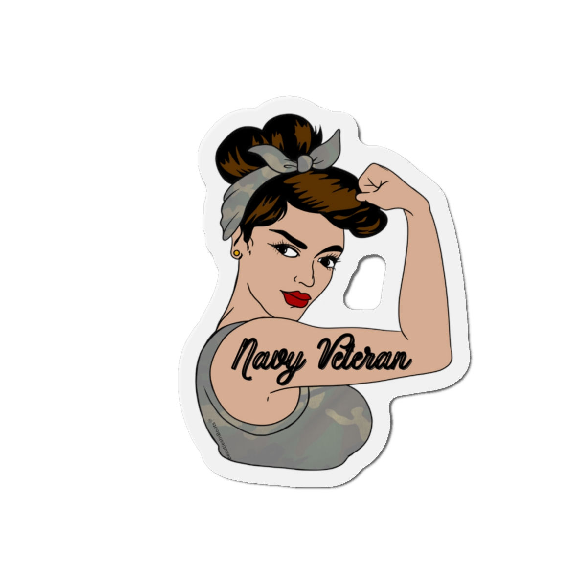 Navy Veteran BDU Rosie the Riveter Magnet- Hispanic