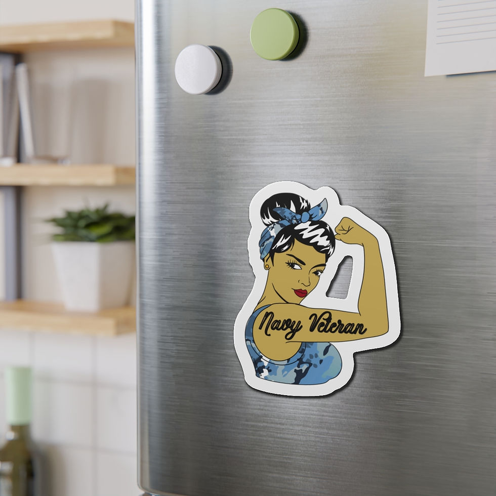 Thumbnail: Navy Veteran Blueberries Rosie the Riveter Magnet- Asian