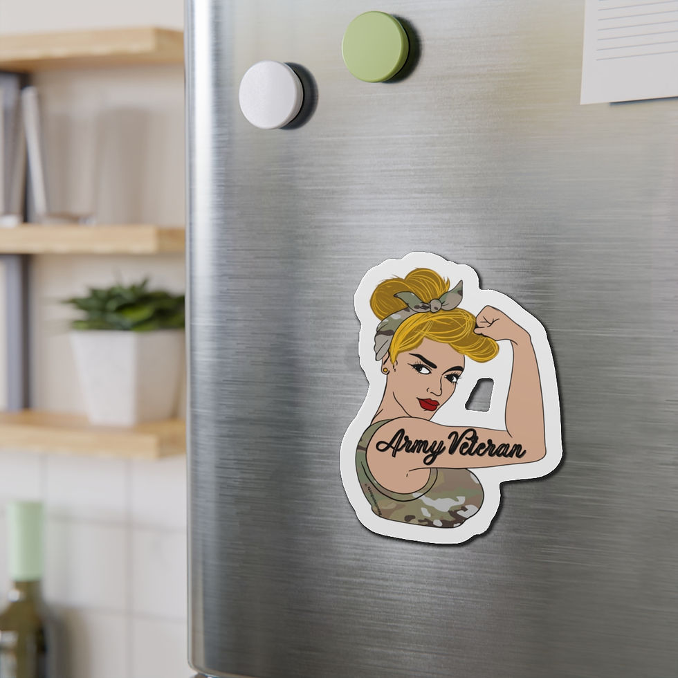 Thumbnail: Army Veteran Desert Rosie the Riveter Magnet- White