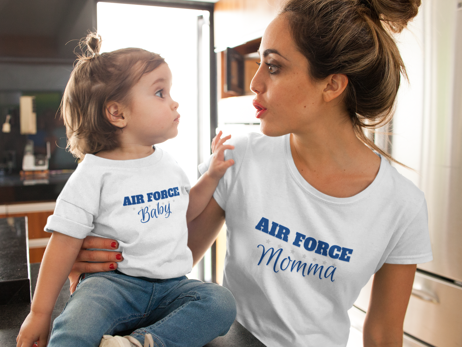 Mommy & Me Air Force Baby Short Sleeve Onesie