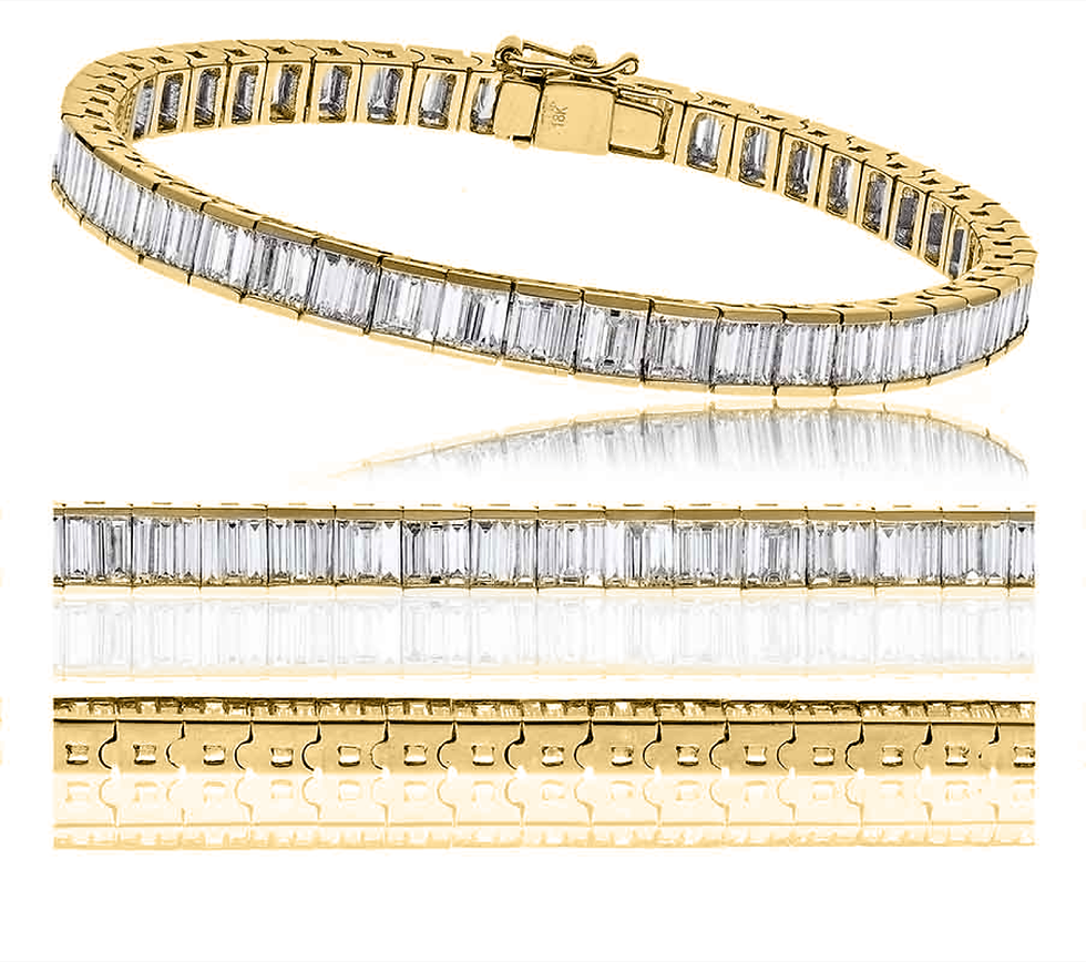 Thumbnail: Baguette Cut Bracelet - 9.00 Carat Weight - BNGTB006