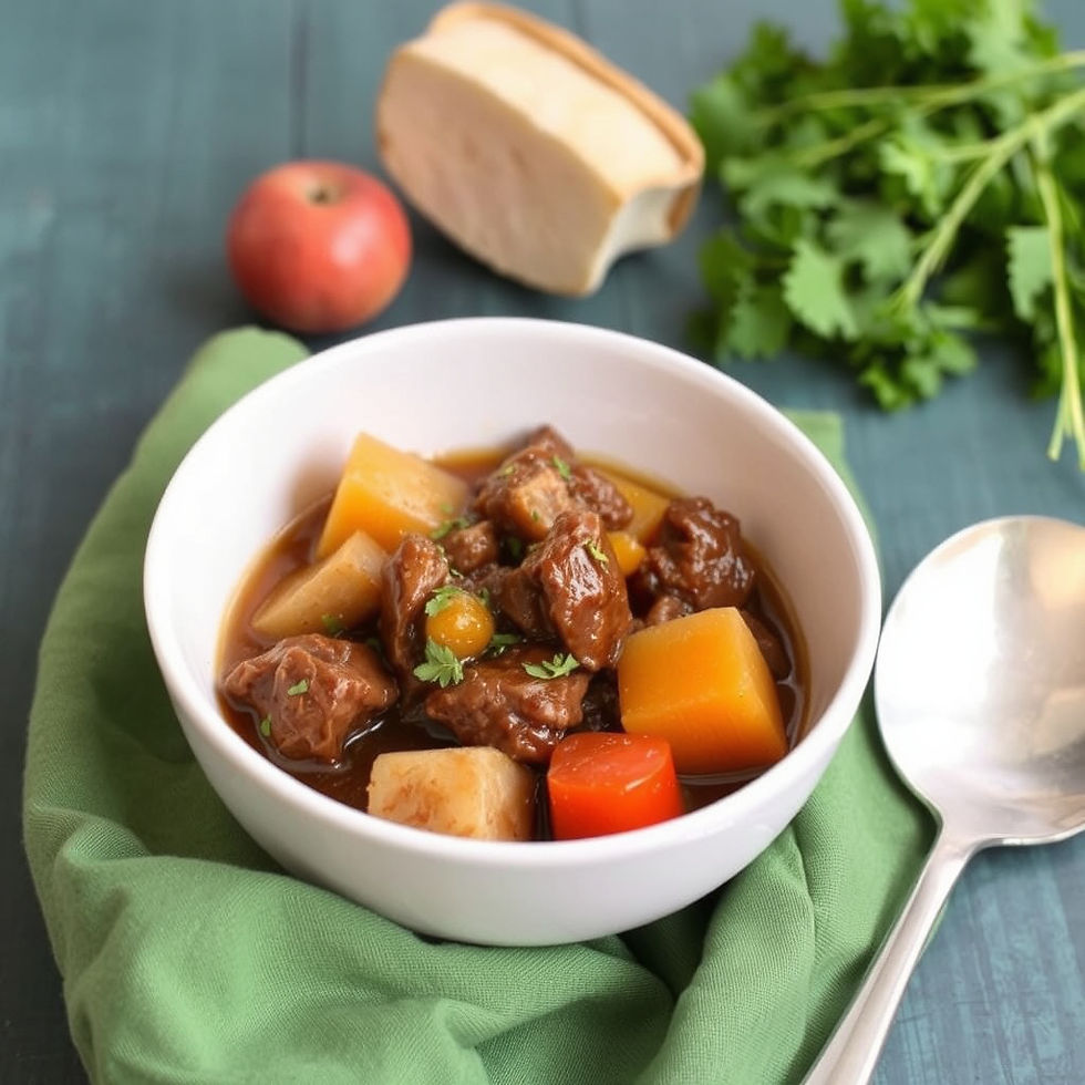 Bowl of Beef & Root Vegetable Stew
