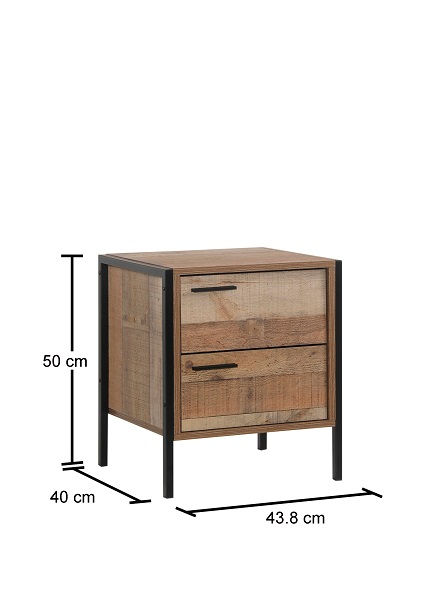 Thumbnail: Stretton 2 Drawer Bedside Table, Rustic Oak