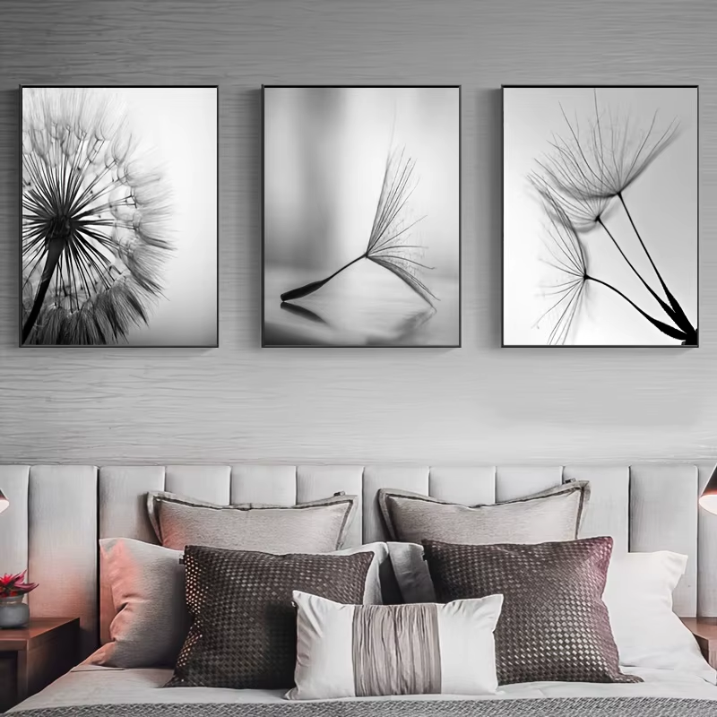 Thumbnail: Black White Dandelion Flower Wall Art Prints and Poster Nordic Living Room Wall 