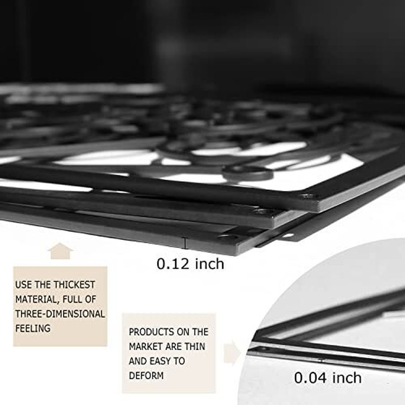 Thumbnail: Black Abstract Metal Wall Art 3D Textured Metal Wall Sculptures Abstract-Black