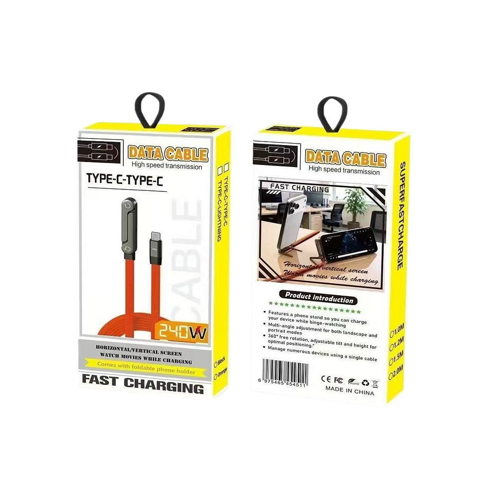 Thumbnail: 240W Bracket Data Cable Suitable for Apple 15, 16, 17, Huawei Tablets, Fast for 