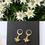 Miniature : ADELE - Boucles d'oreilles avec pendentifs fleurs Edelweiss  - Doré or fin 24k