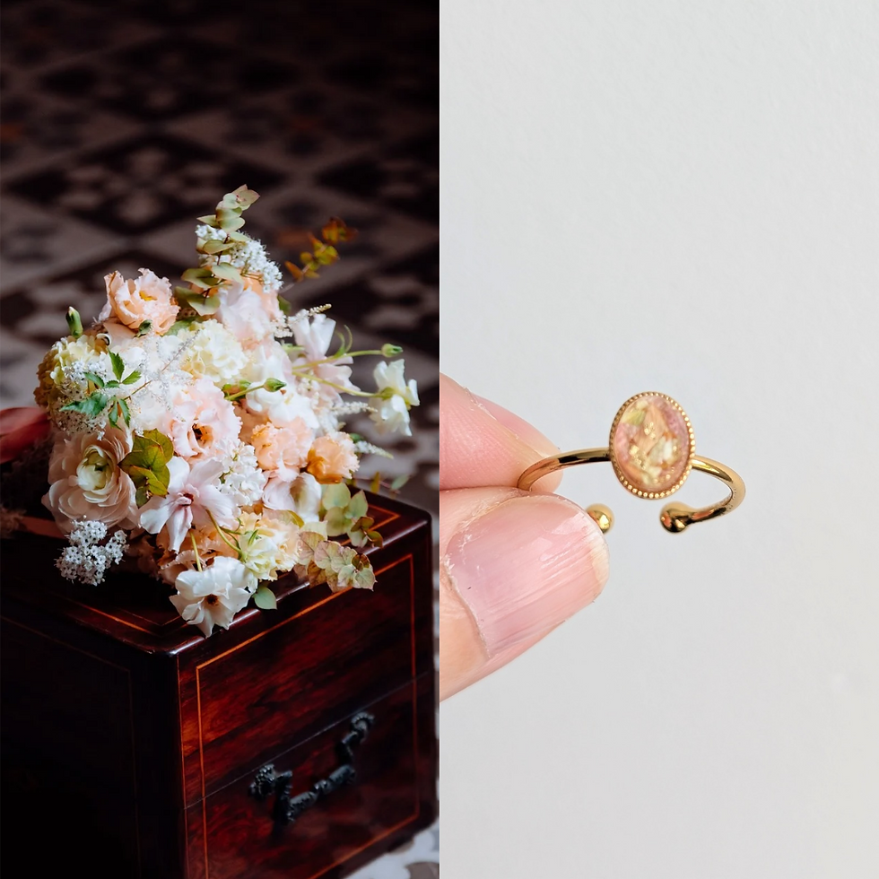 Miniature : TRANSFORMEZ VOTRE BOUQUET EN BAGUE - bijou souvenir - préservation bouquet