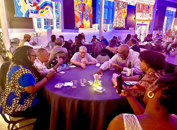 Bid Whist Table with Friends and Family.