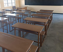 New desks inside of new classroom