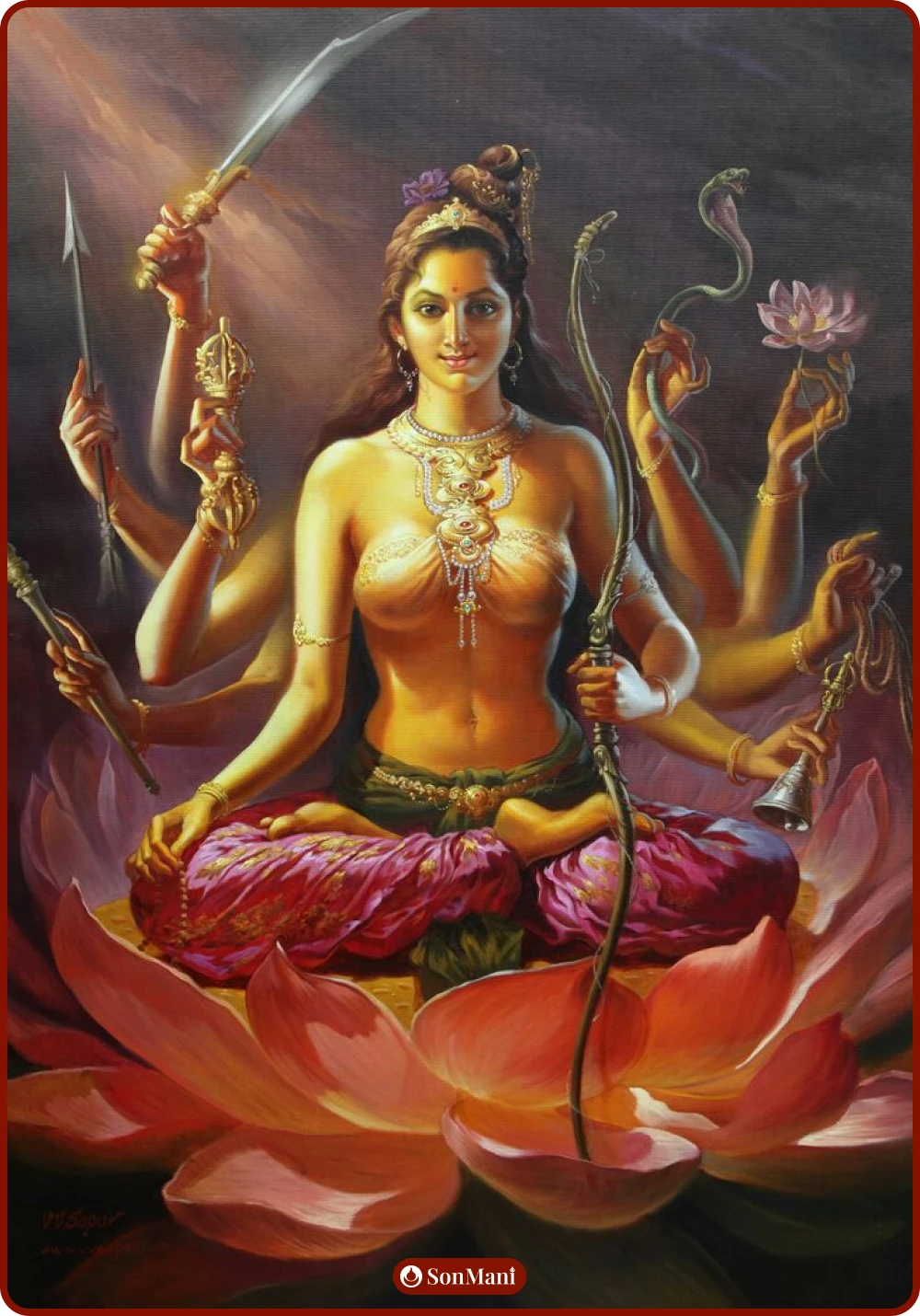 Kanakavarna Tara painting in Indian style by V.V.Sapar