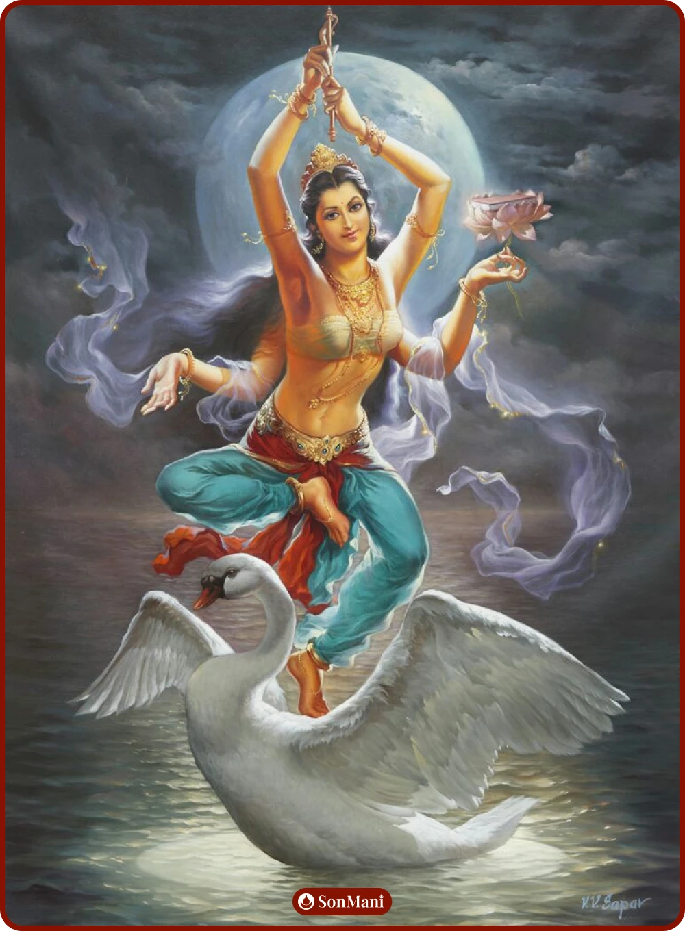Vijaya Tara painting in Indian style by artist V.V.Sapar