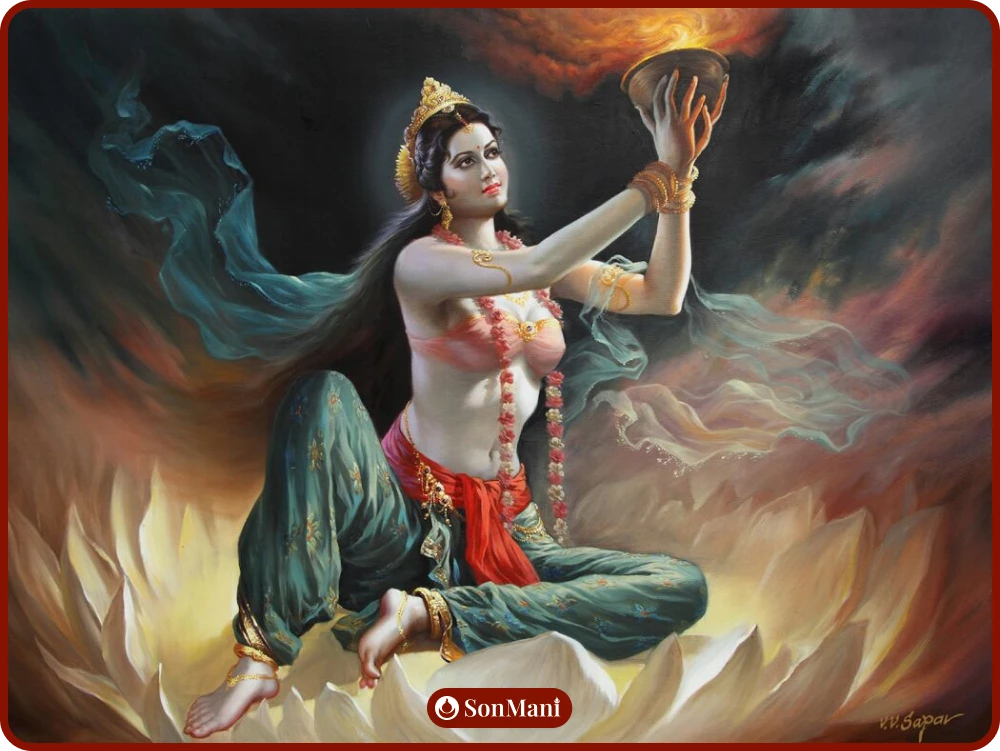 Duhkhadahana Tara painting in Indian style by artist V.V.Sapar
