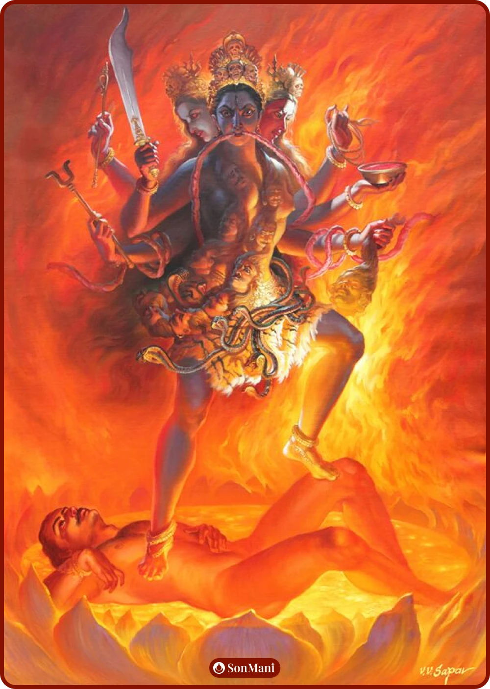 Bhrikuti Tara painting in Indian style by artist V.V.Sapar