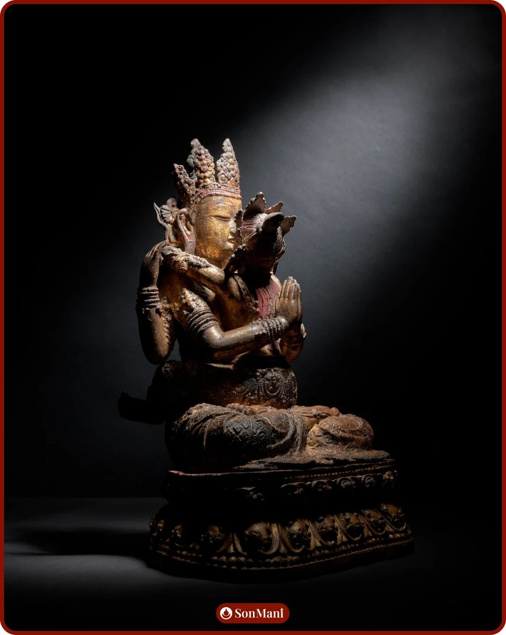 Wooden statue of Jinasagara Avalokiteshvara, from China.
