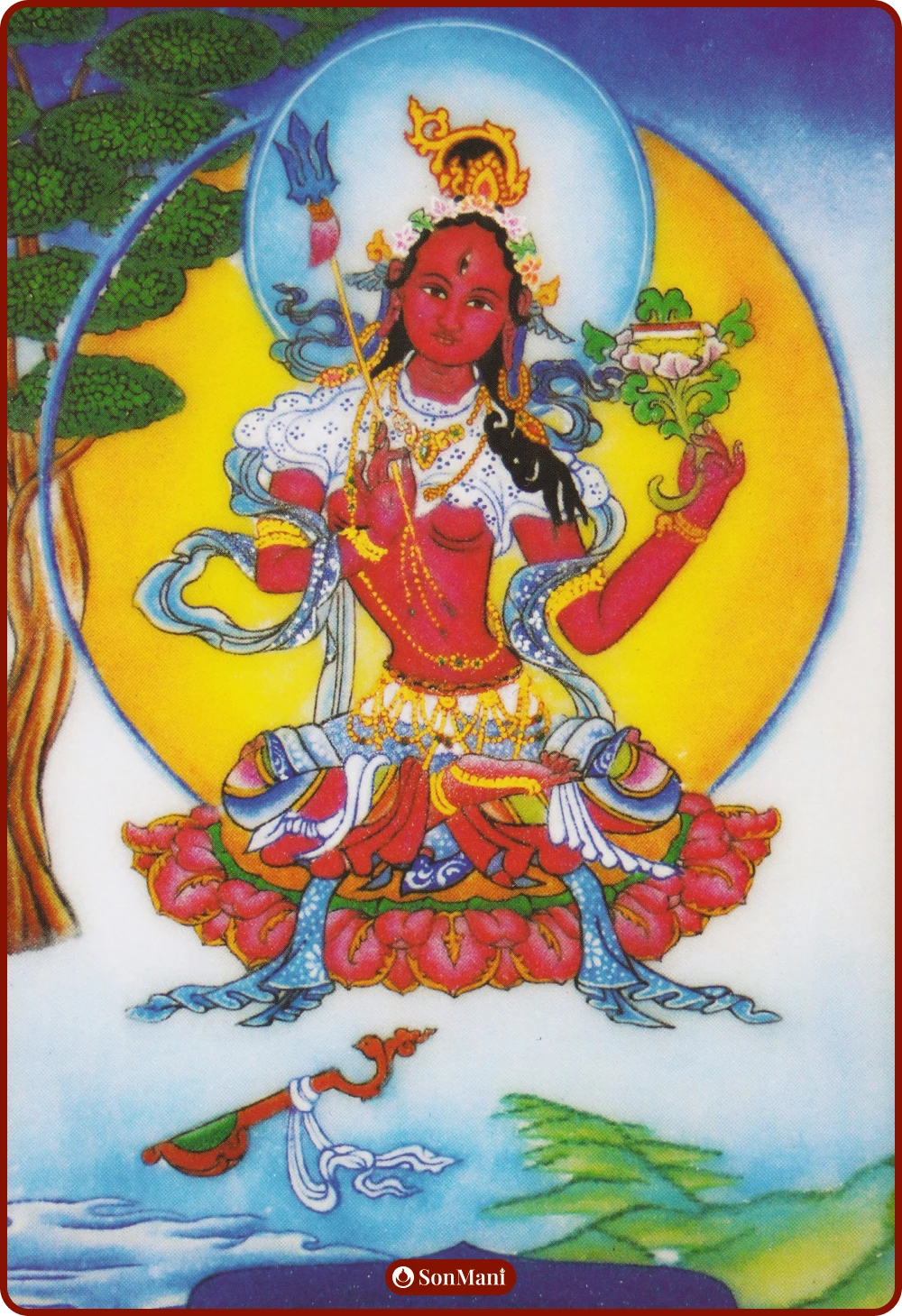 Raganisudana Tara in gemstone painting by the Drukpa lineage