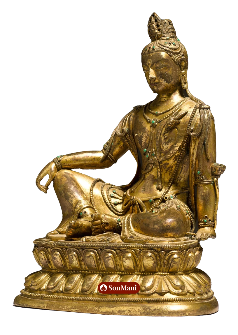 Metallic statue of Chittavishramana Avalokiteshvara from China