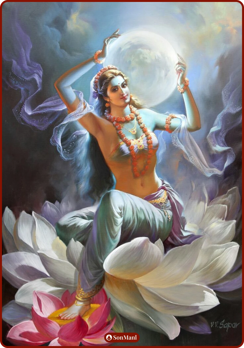 Sukhasadhana Tara painting in Indian style by artist V.V.Sapar