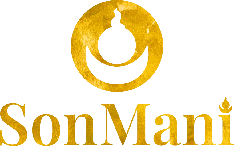 SonMani logo in gold leave texture