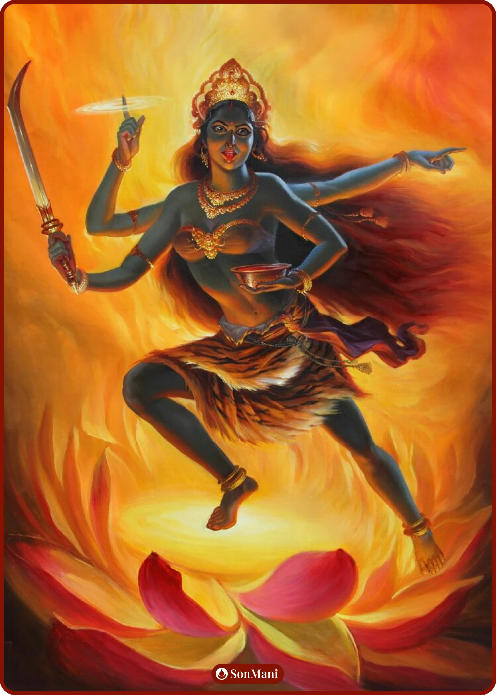 Vadipramardani Tara in Indian style by artist V.V.Sapar