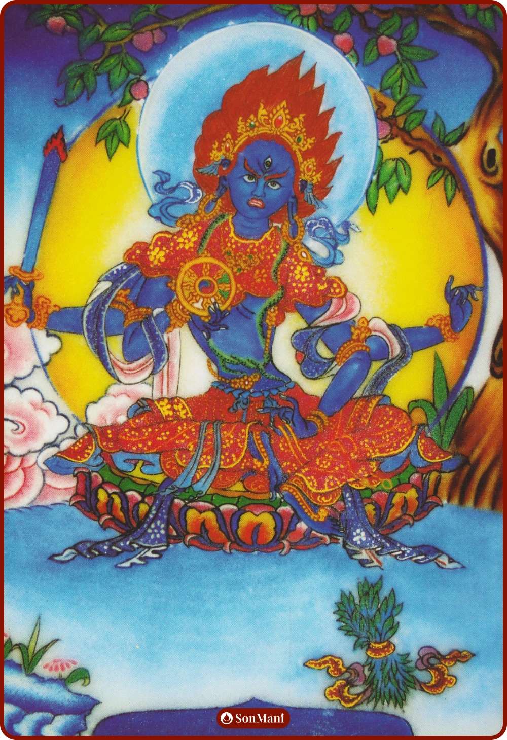 Vadipramardani Tara on gemstone painting by the Drukpa lineage