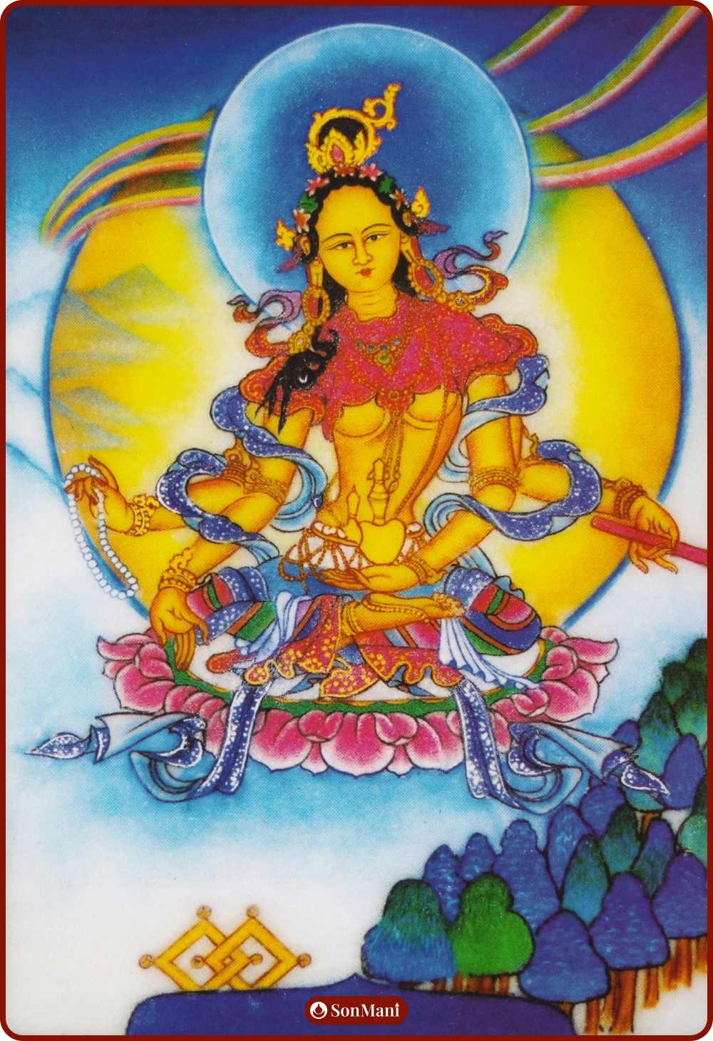 Ushnishavijaya Tara painting in gemstone by the Drukpa lineage