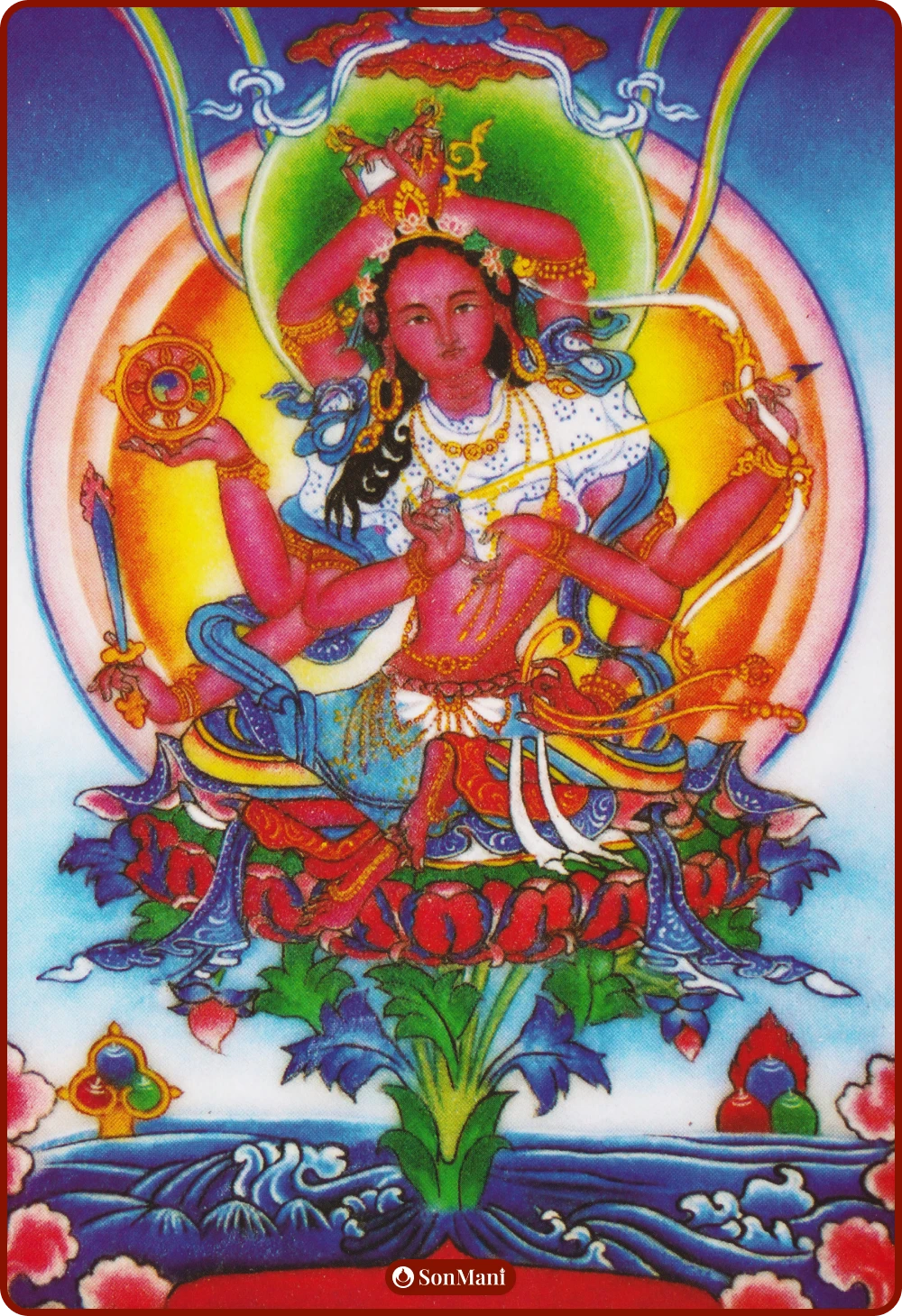 Gemstone painting of the Pravira Tara from the Drukpa lineage