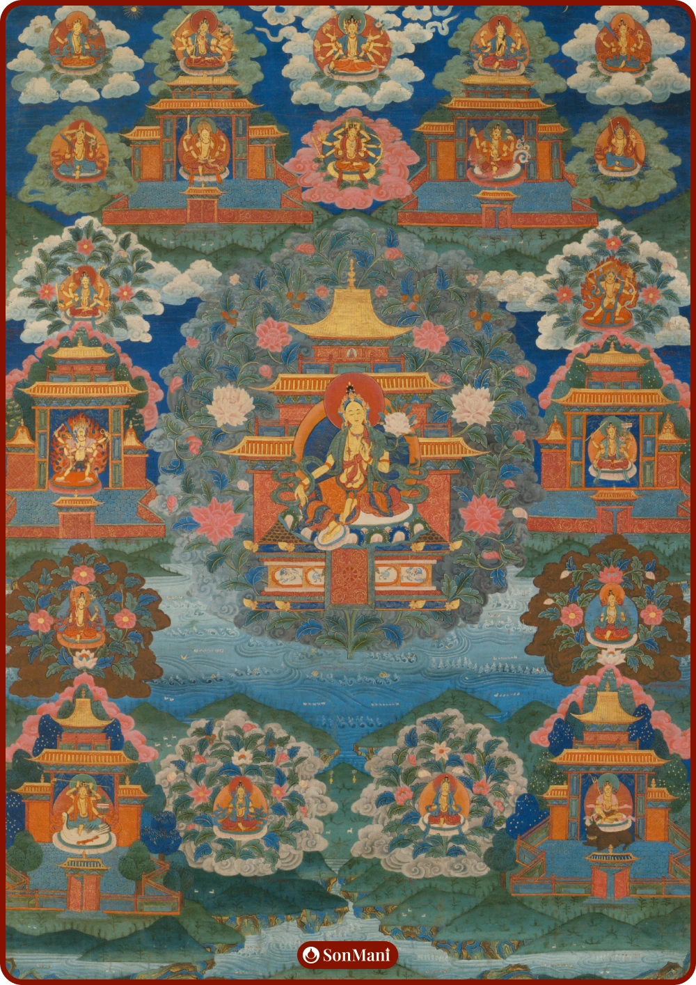21 Taras on canvas, according to the Suryagupta tradition