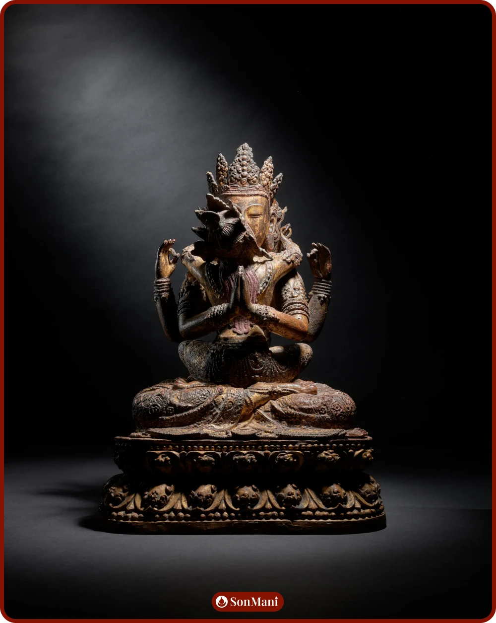Wooden statue of Jinasagara Avalokiteshvara, from China.