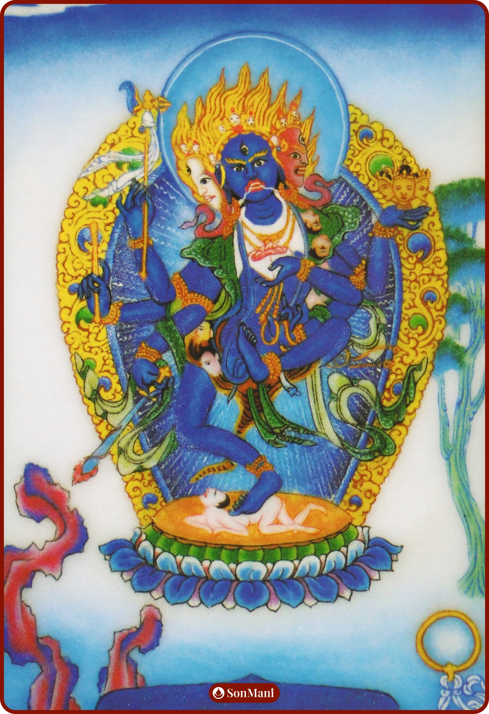 Bhrikuti Tara on gemstone painting by the Drukpa lineage