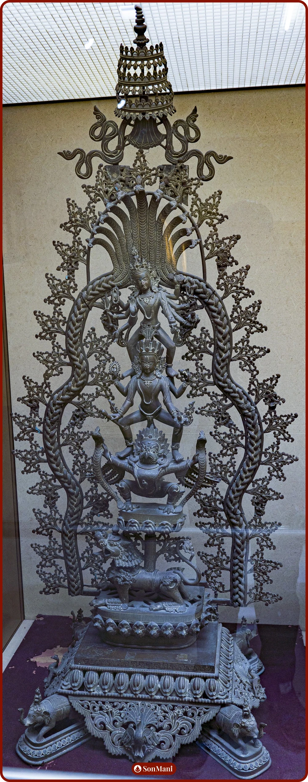 Bronze statue of Hari Hari Hari Vahana Lokeshvara in Nepal.