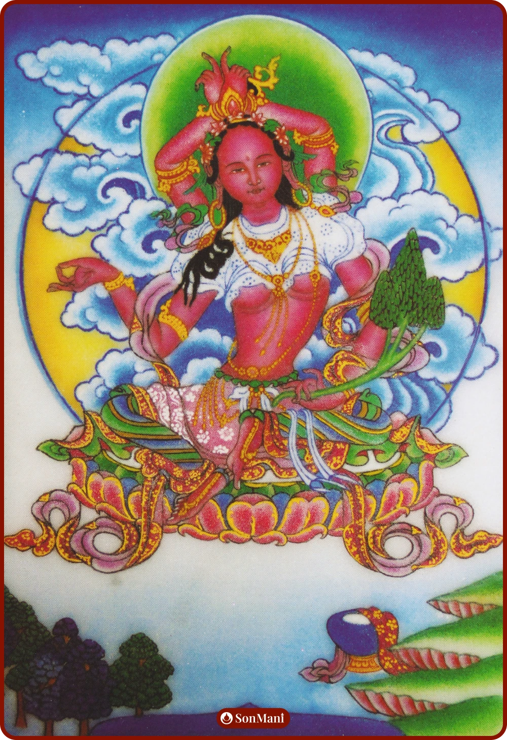 Varada Tara on gemstone painting by Drukpa lineage