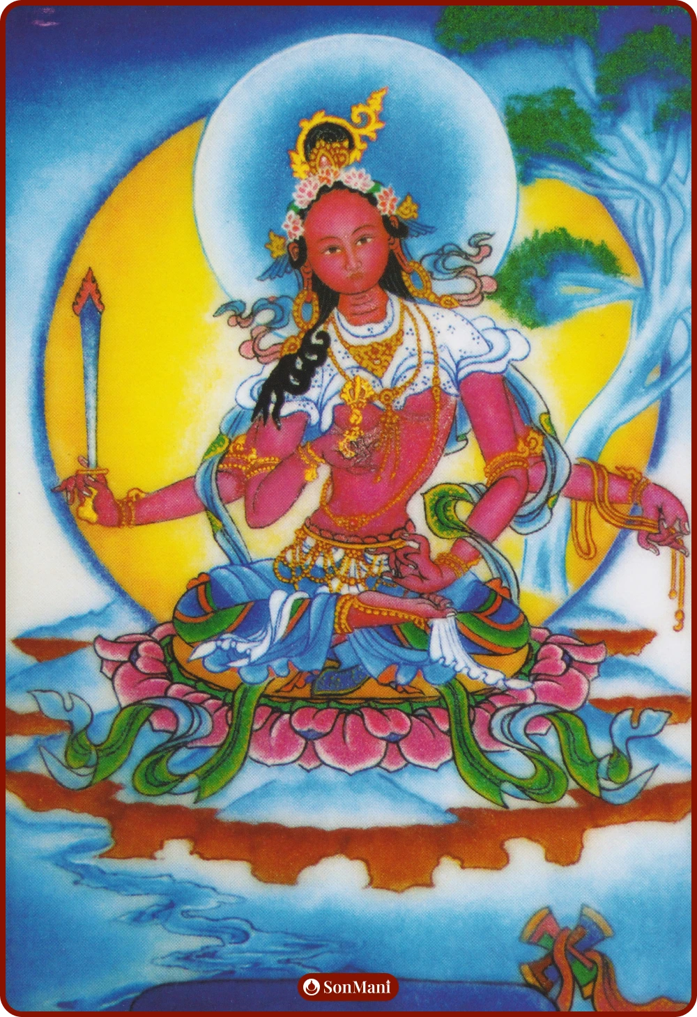 Trailokyavijaya Tara in gemstone painting by Drukpa lineage