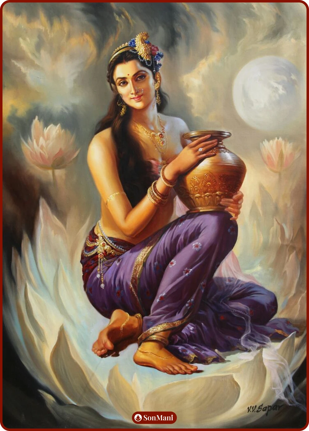 Siddhisambhava Tara painting in Indian style by artist V.V.Sapar