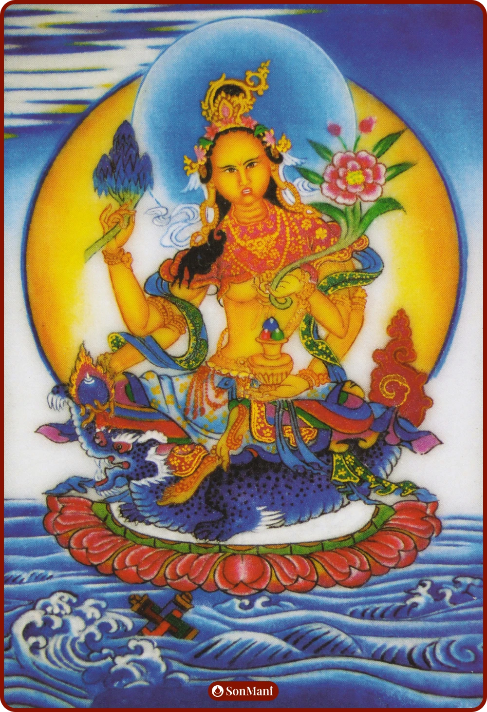 Vashitottamada Tara on gemstone painting by the Drukpa lineage