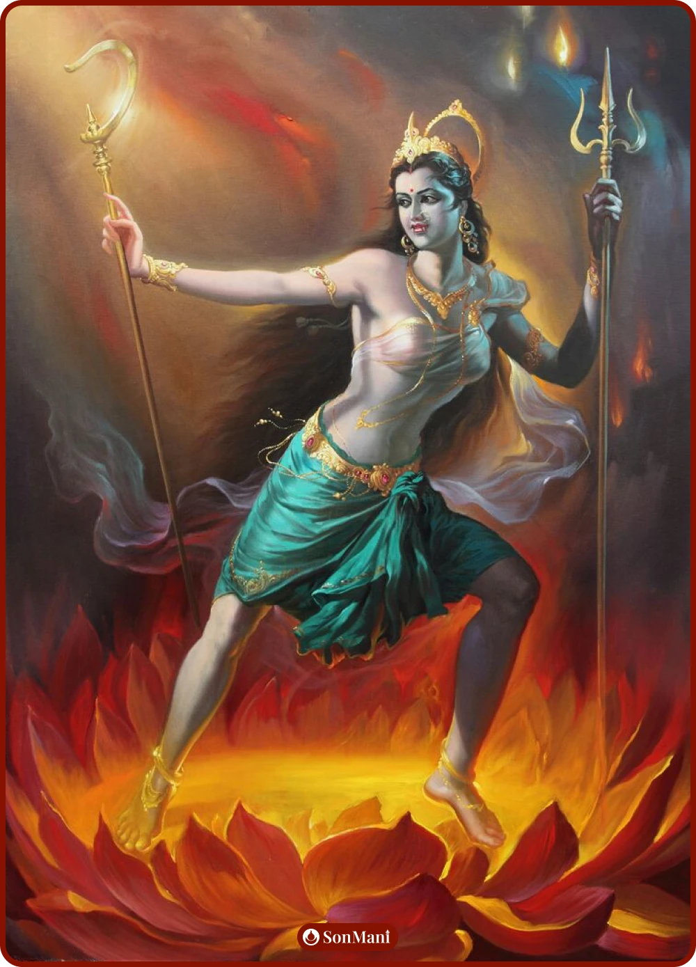 Jagadvasi Tara painting in Indian style by artist V.V.Sapar