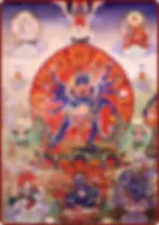 Thangka painting of Chakrasamvara and Vajravarahi, from Tibet.