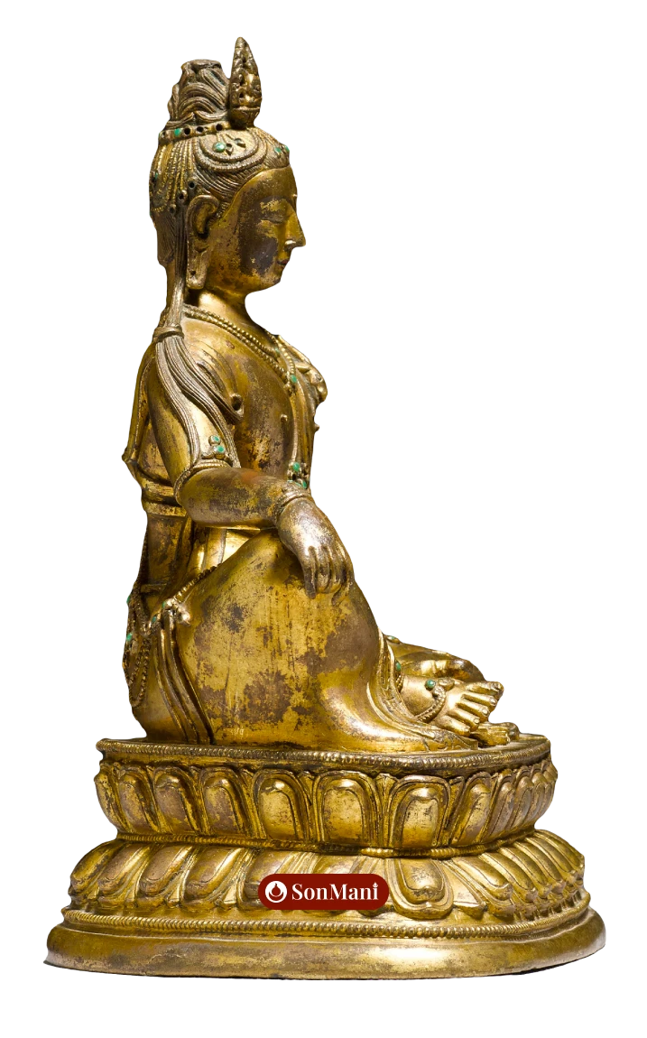 Metallic statue of Chittavishramana Avalokiteshvara from China