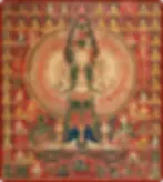 Thangka painting of the Thousand-Armed Avalokiteshvara from Tibet.