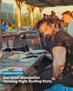 Stefan Pinto attends opening night at Jost Hotel in Montpellier, France