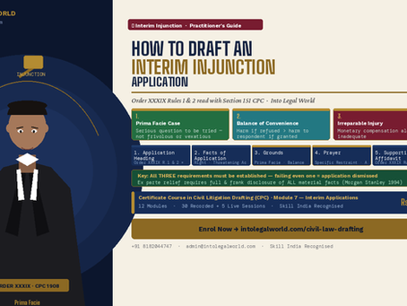 How to Draft an Interim Injunction Application Under Order XXXIX CPC — A Practitioner's Guide