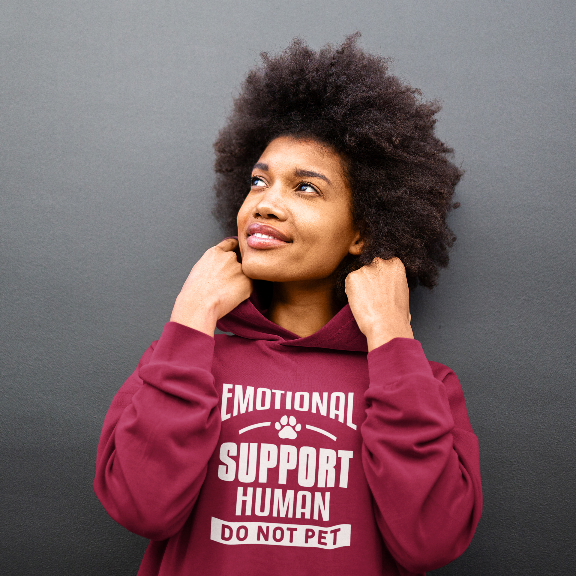 Unisex Emotional Support Human Hooded Sweatshirt