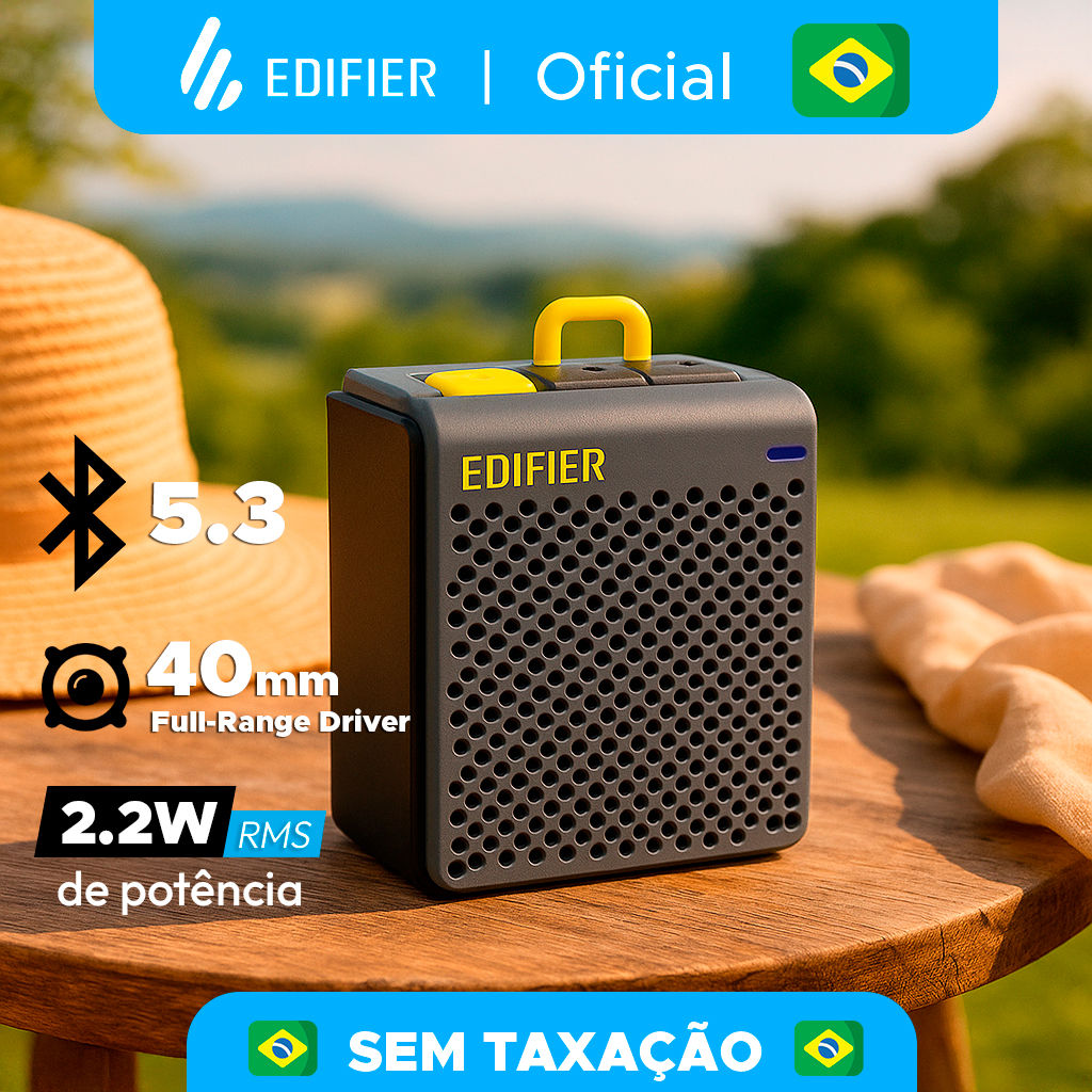 Caixa de Som Portátil EDIFIER MP85, Bateria 8h, Bluetooth 5.3