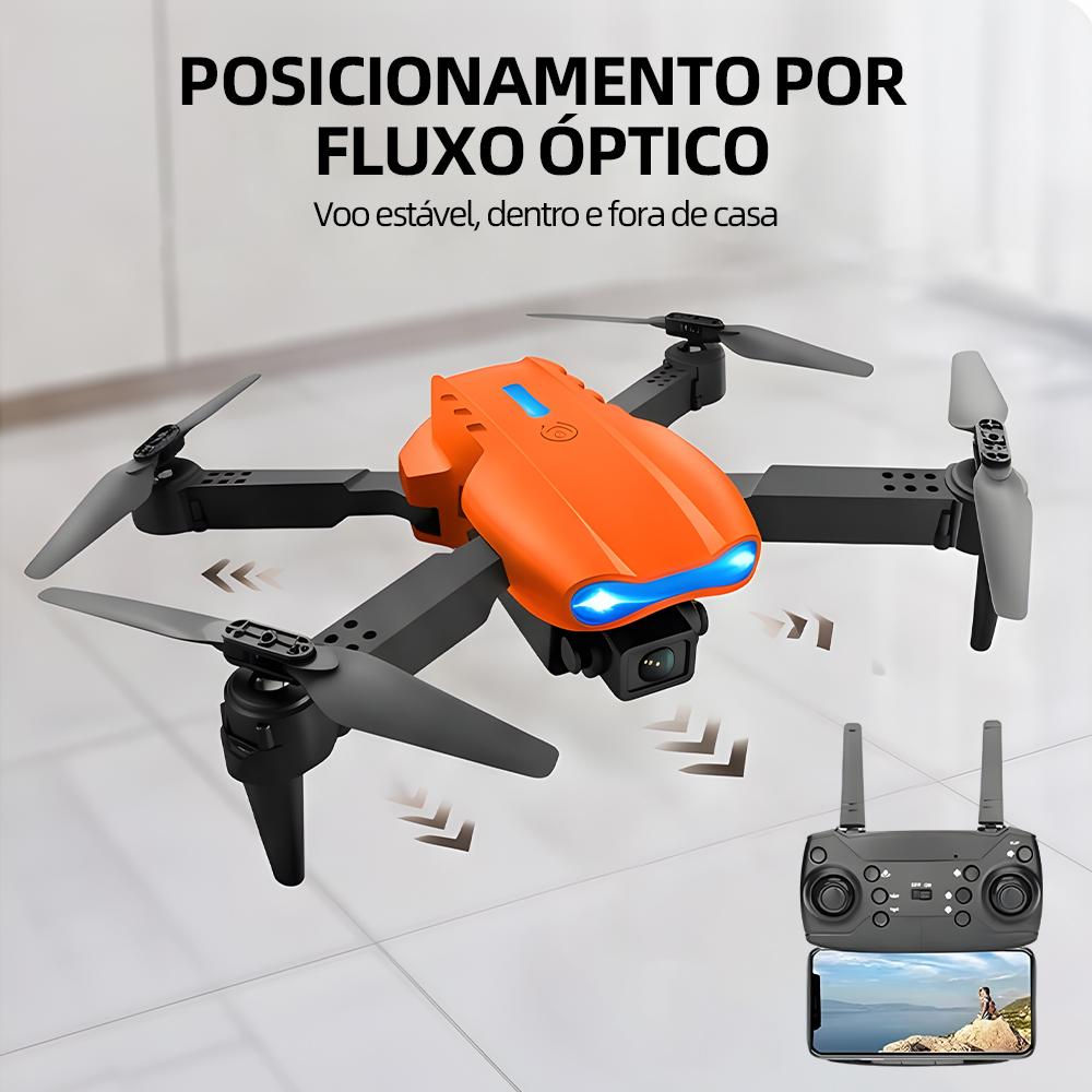 Drone DLI E99 Dobrável com Câmera Dupla 4K HD, FPV WiFi e Controle Remoto