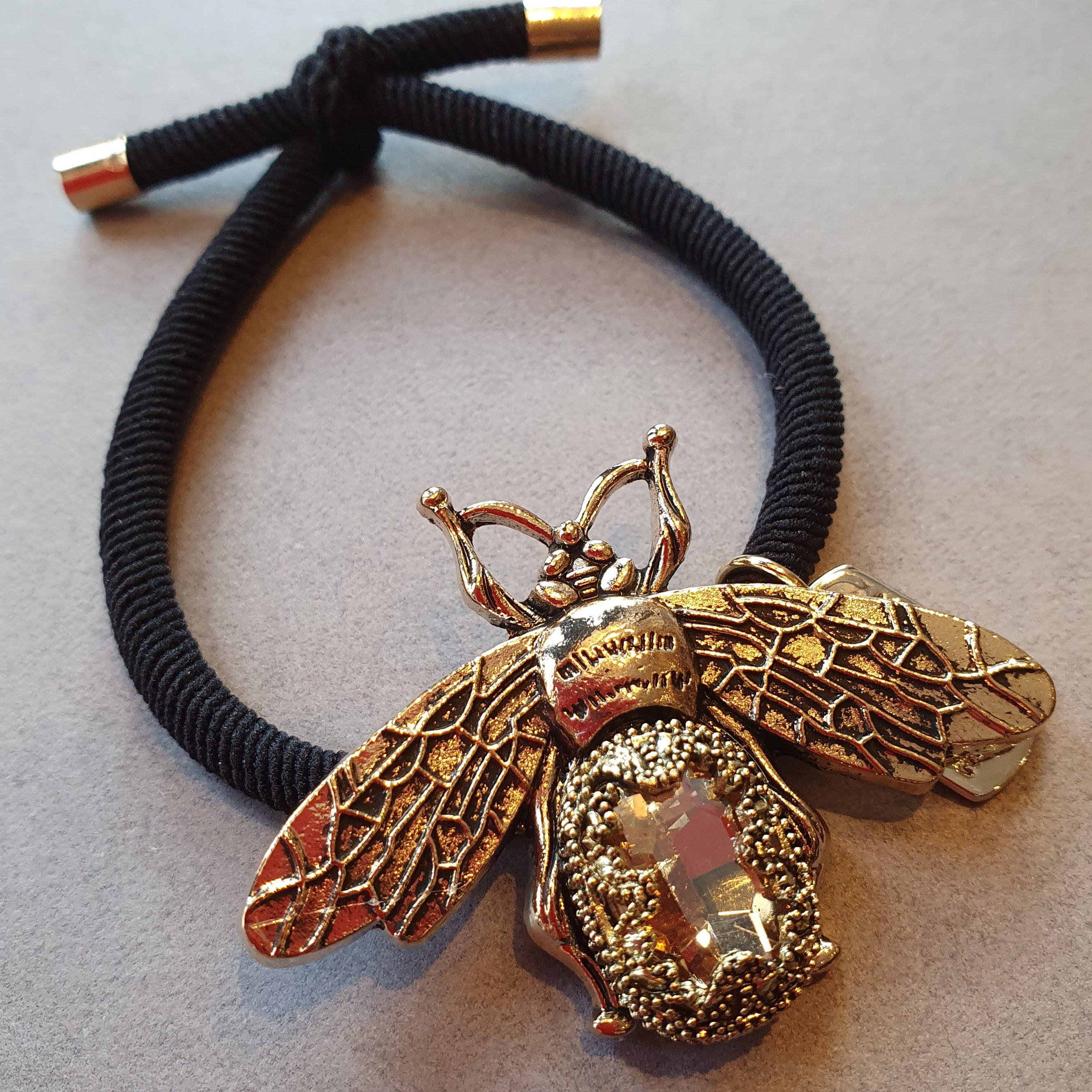 JEWELLED BEE HAIR TIE (Topaz)