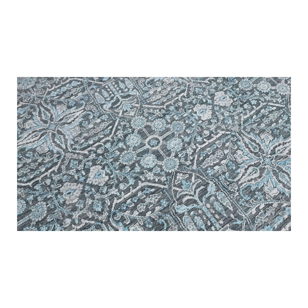 Thumbnail: 9'2"x12'2" Indian Handmade Modern Grey / Light Blue / Ivory M7702-60