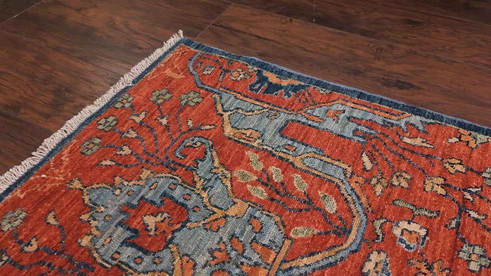 Thumbnail: 3'0"x10'4" Handmade Wool Pak Serapi Runner Dark Coral - 2860-580