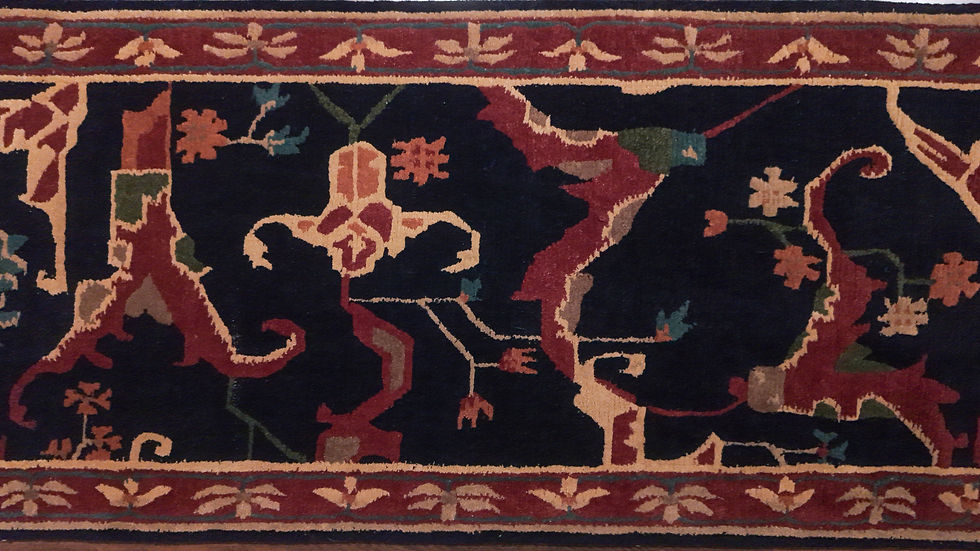 Thumbnail: 3x12 Handmade Wool Nepali Runner Onyx - BP580