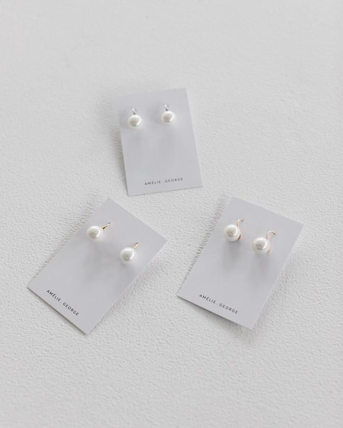 Thumbnail: AMELIE GEORGE - MILLIE - 18K GOLD SINGLE PEARL EARRINGS