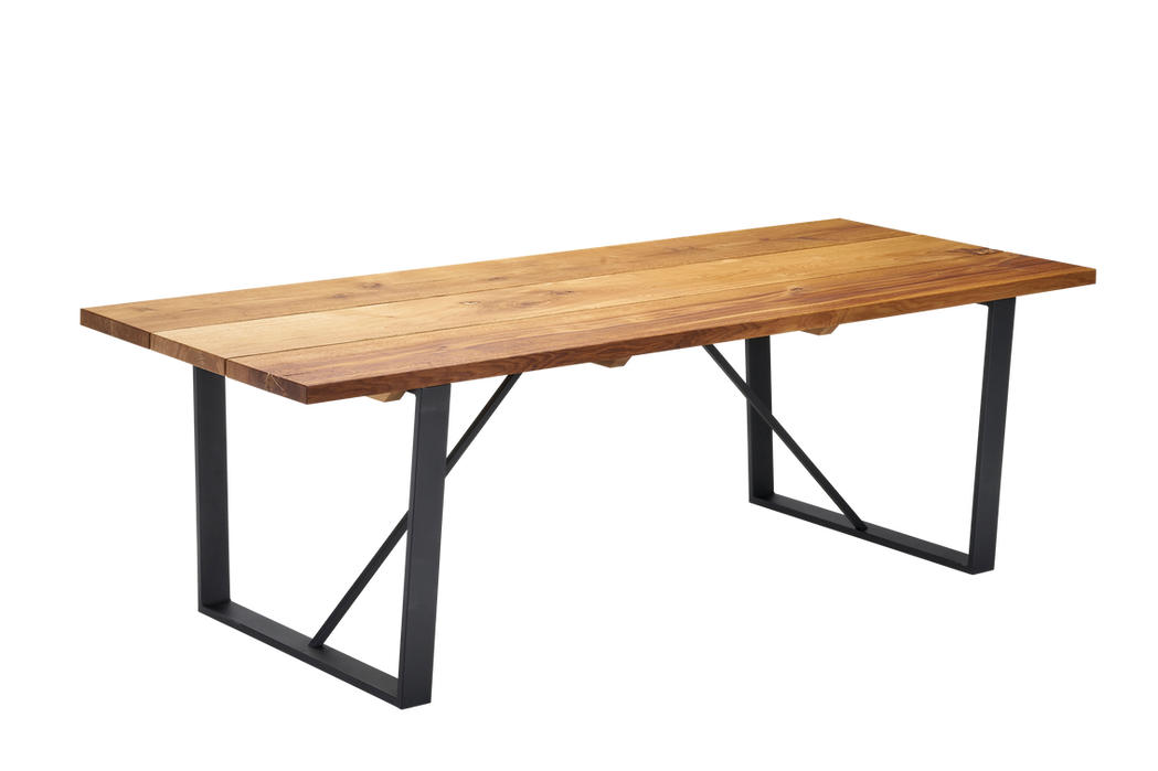 Old Oak ruokapöytä 180x95cm, Väri: Tammi, musta